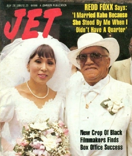 Redd Foxx with his fourth wife Ka Ho Cho.